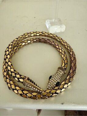 Vintage Snake Coil Upper Arm Bracelet + FREE snake 🐍 earrings *Medusa Costume*